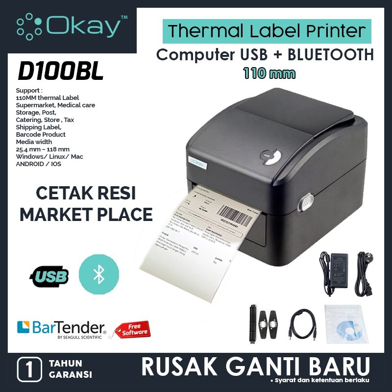 

bib KERTAS THERMAL LABEL 100X120 mm STICKER LABEL Isi pcs