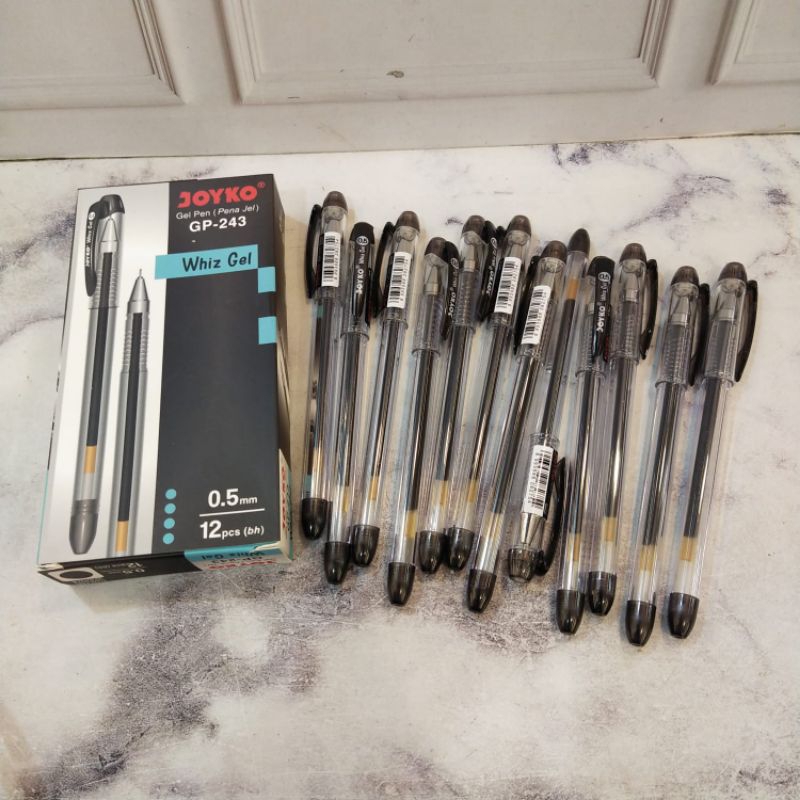 

Pulpen joyko WHIZ GEL GP 423 Ketebelan 0.5 Hitam 1 pak 12 pcs