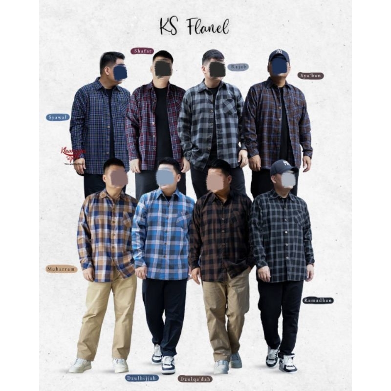 KEMEJA FLANEL KS COUPLE SERIES BY KHUMAIRA SYAR'I TERBARU KEMEJA PRIA LENGAN PANJANG FLANEL PREMIUM 