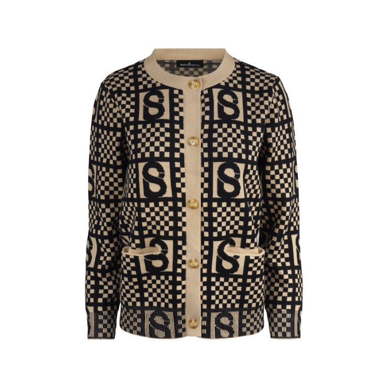 Buttonscarves Ivy Plaid Cardigan - Black