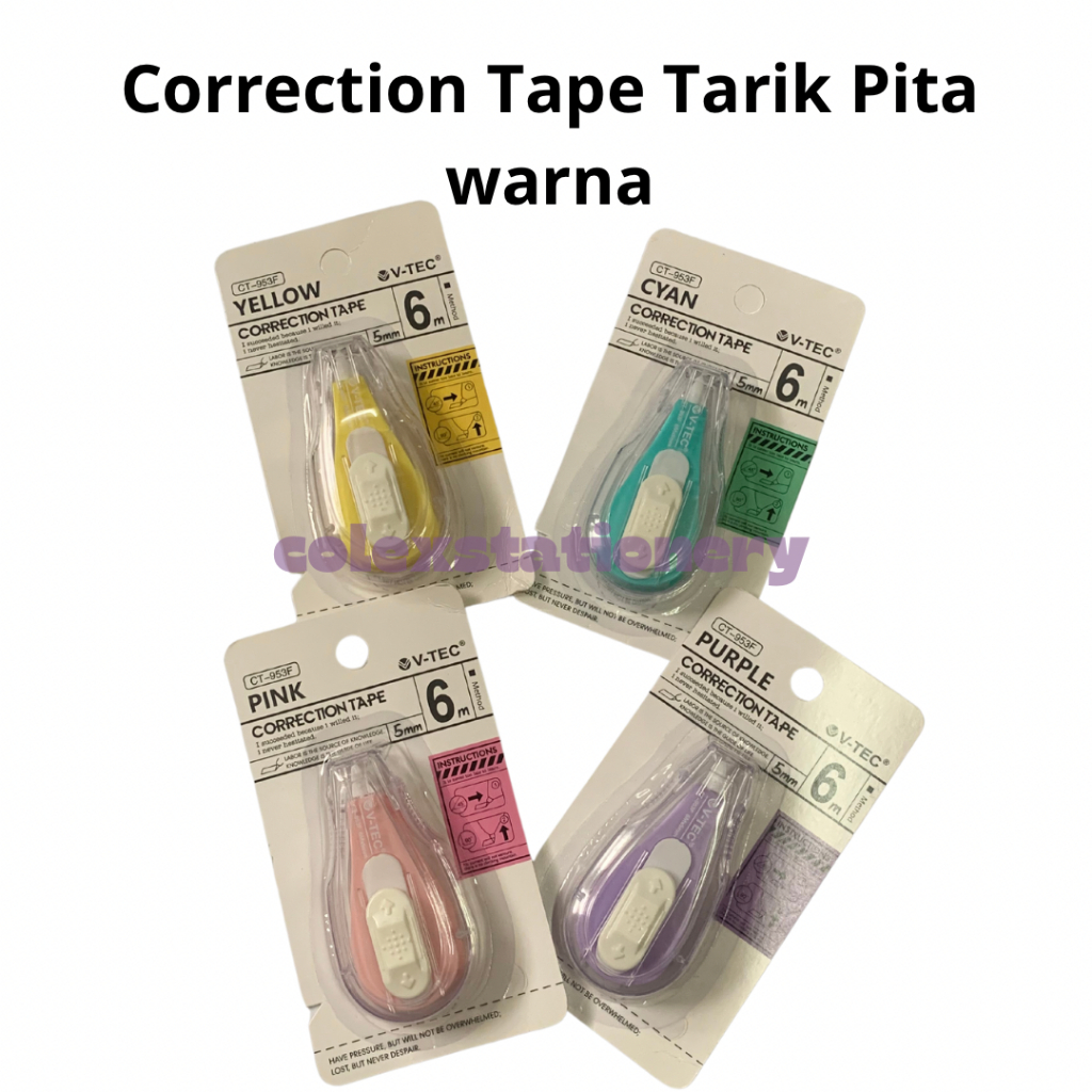 

Correction Pita / Correction Tape Kertas Tarik Lucu 6m CT-953F Warna Vtec (1 Pcs)