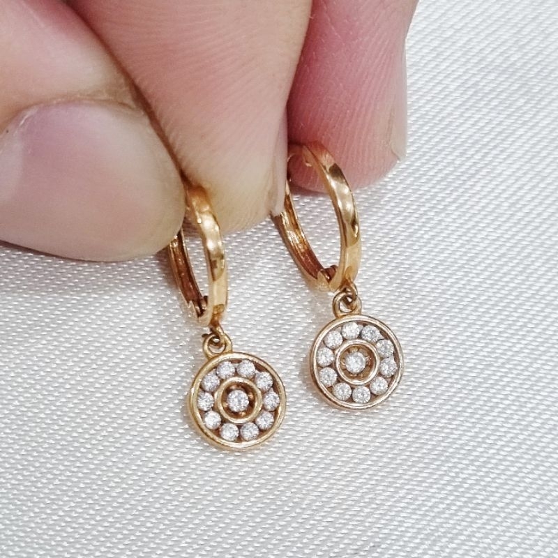 6K / 1.35 gr / 1.9 cm - Anting Klip / Jepit Emas Muda Asli Kadar 30% 300 - PJ