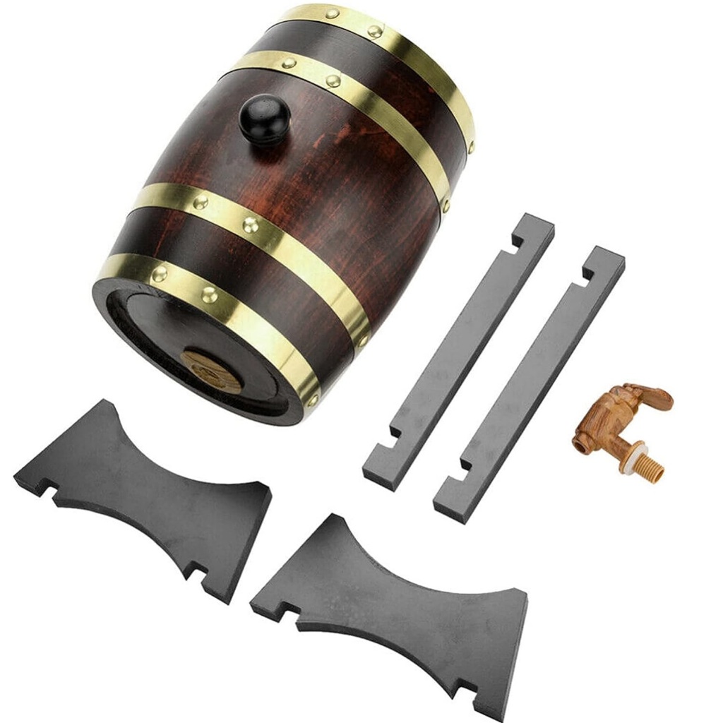 Tong Wine Barrel Klasik 1,5L 3L Oak Barrel Vintage Oak Wine Dispenser Tong Wine Premium Botol Unik