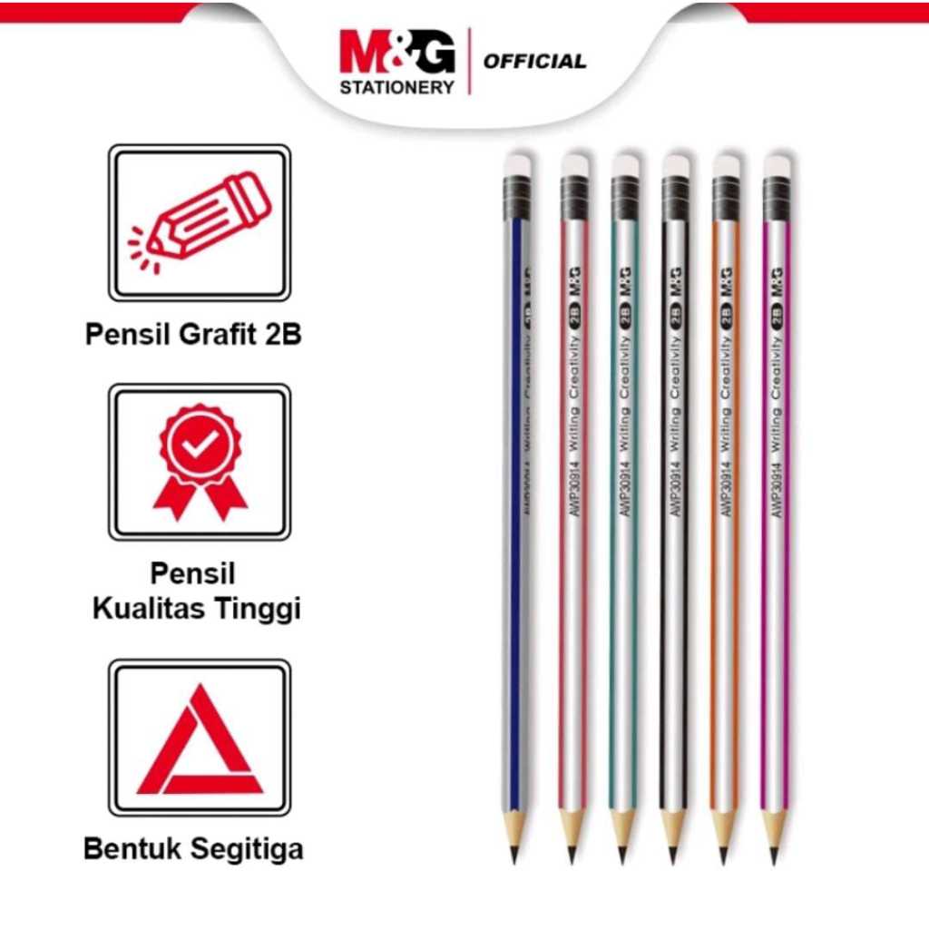 

Pensil Kayu 2B Dengan Penghapus M&G Triangle Mudah Dipegang