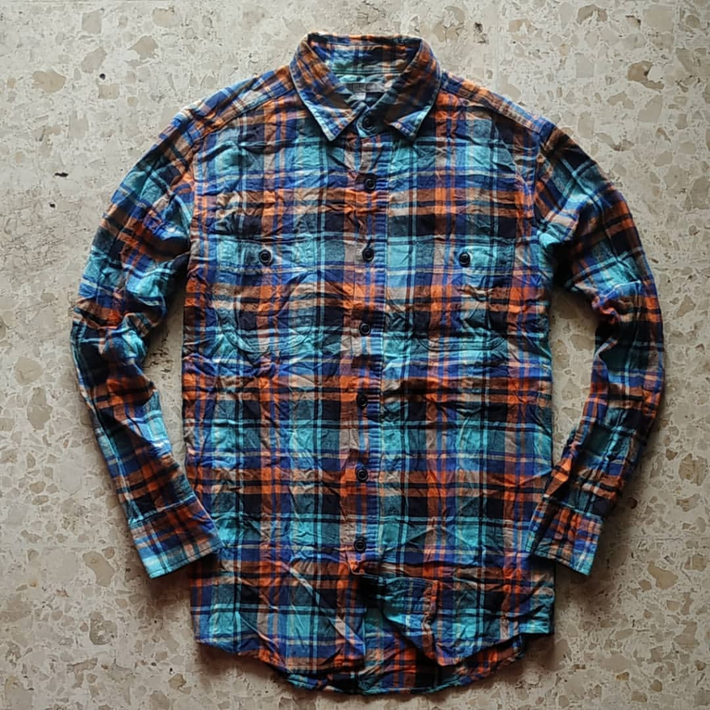 Kemeja Flanel Lengan Panjang UNIQLO Second Original Ukuran S - FLPUNI016S
