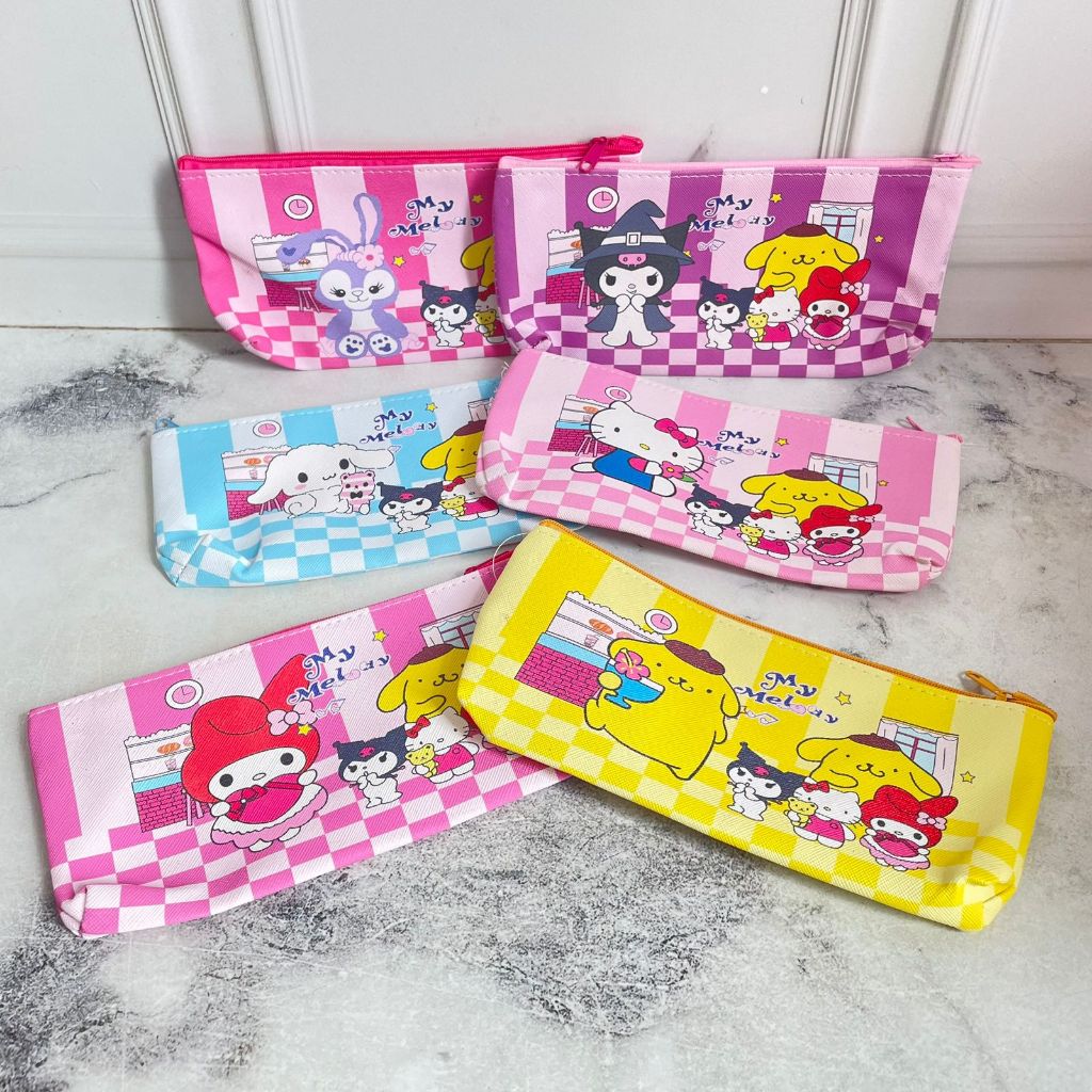 

kotak pensil kanvas sanrio tempat pensil lucu unik keperluan sekolah kotak pensil dengan serutan pensil di tutup fancy elegan imut bisa COD alat tulis kantor termurah import ATK