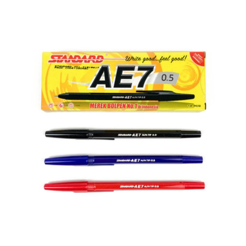 

PULPEN STANDARD AE7 HITAM, MERAH, BIRU