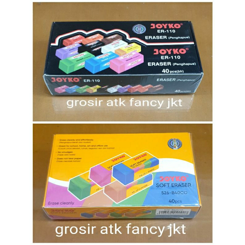 

( 40 buah ) Penghapus Setip Pensil Joyko ER-110 110 Warna Kecil 526 B40 B-40 CO