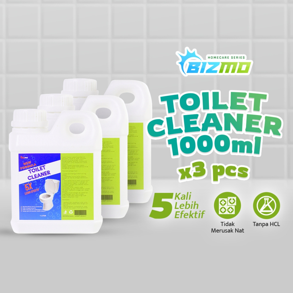 Bizmo Pembersih Kerak Kamar Mandi Pembersih lantai Noda Kuning Toilet Cleaner 1L Paket Bundling 3PCS