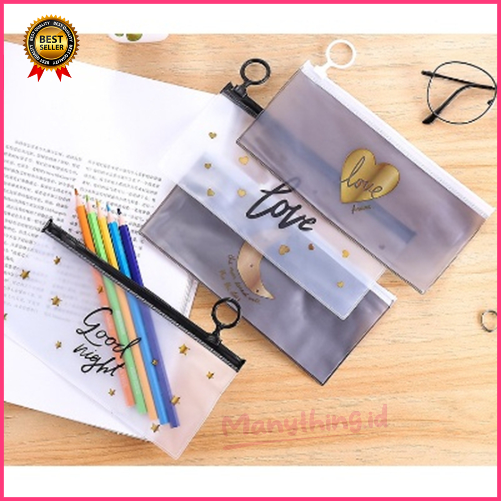 

TEMPAT PENSIL TRANSPARAN / TEMPAT PENSIL TRANSPARAN MOTIF / ZIPPER BAG TRANSPARAN Kosmetik Tempat Alat Tulis Zip