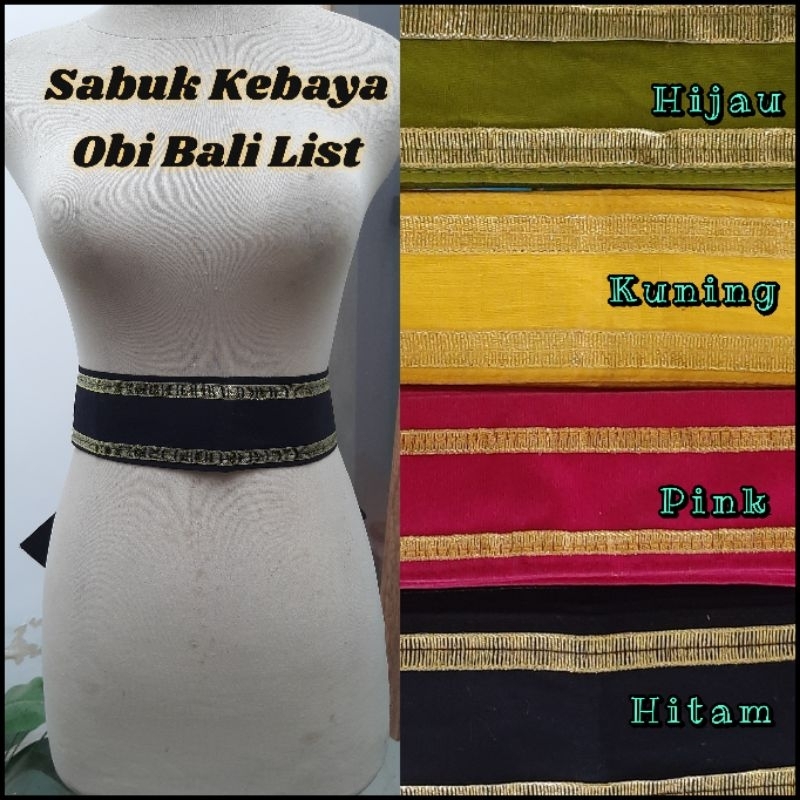 Sabuk/obi/ikat pinggang kebaya bali list pita gold