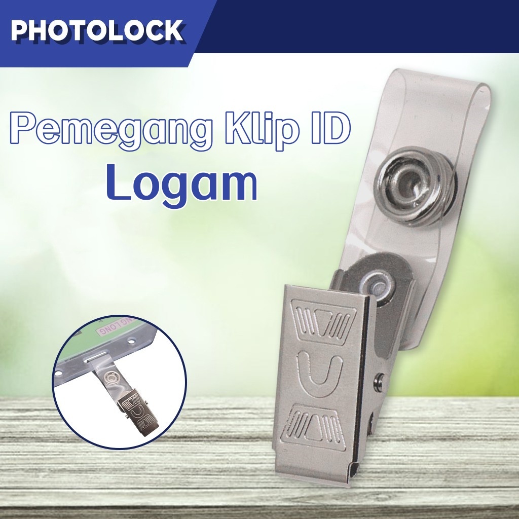 

(100 pcs) Pemegang Klip ID Logam ID Clip Holder Metal Clip Type