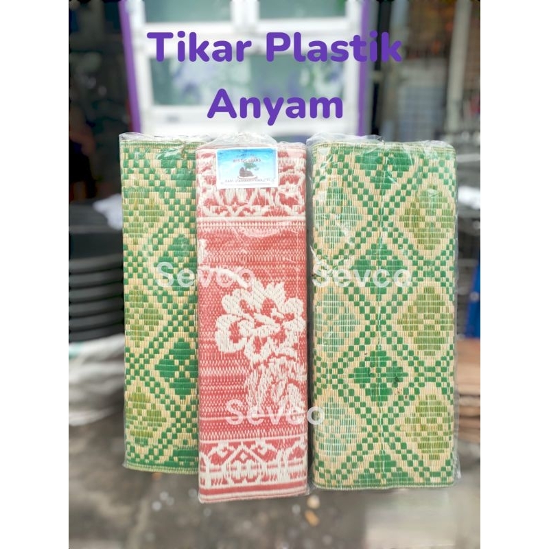 Karpet Tikar Plastik Anyam 2x4 Pinggiran Biasa  Merek Bonsai/ Tikar Lantai Jadul Bagus