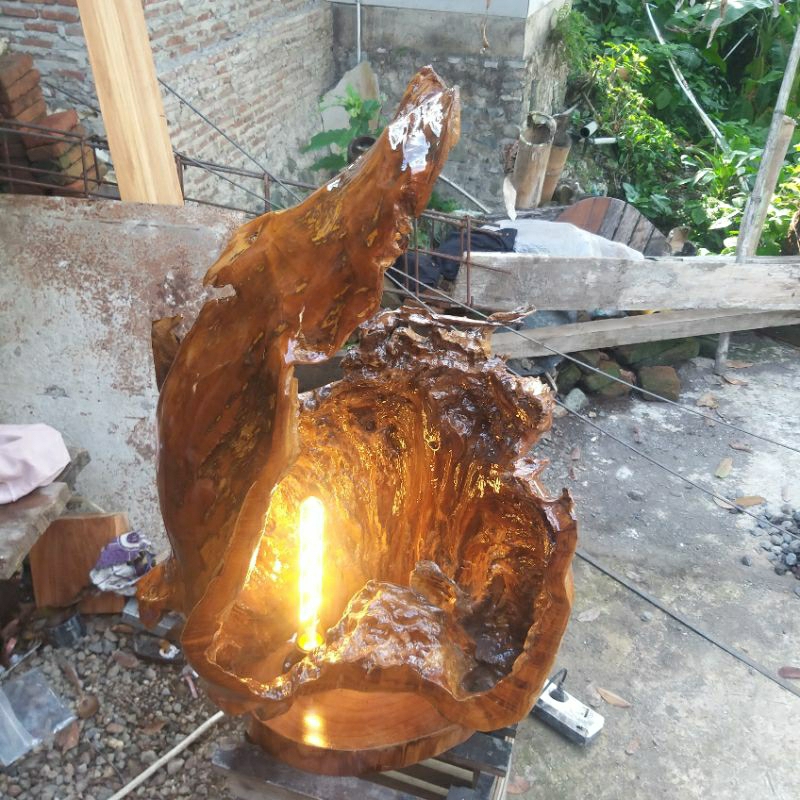LAMPU HIAS/DEKORASI RUANG TAMU TERMEWAH KAYU JATI