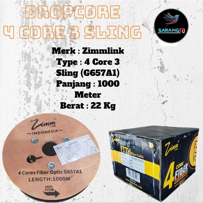 Kabel Fiber Optic 4 Core 3 Sling Round Zimmlink