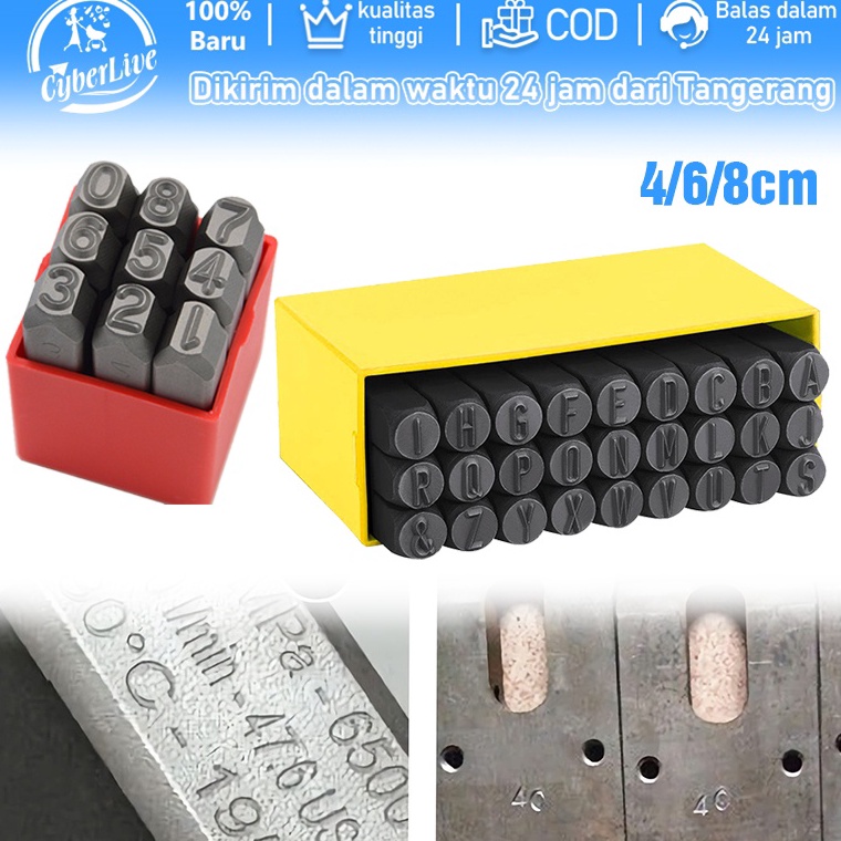 

KODE G85G Number Letter Punch Set 36pcs Angka Dan Huruf Ketok Besi Numbers Alphabets Printing Tool Ukuran 4mm 6mm 8mm Steel Stamp