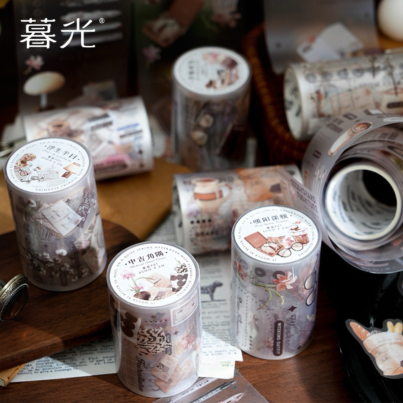 

(2AC) washi tape selotip transparan perabot meja buku book furniture journaling