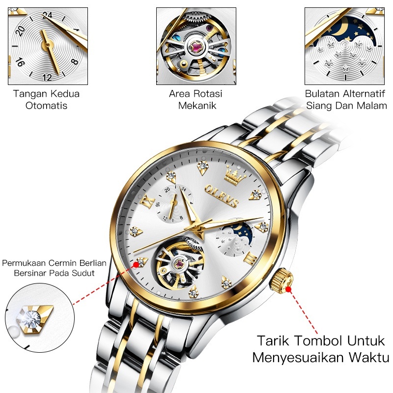 OLEVS Jam Tangan Wanita Automatic Original Women Watch