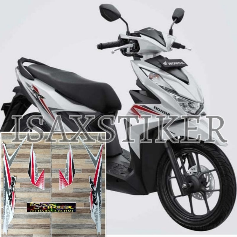 striping original Honda beat cbs putih merah tahun 2020