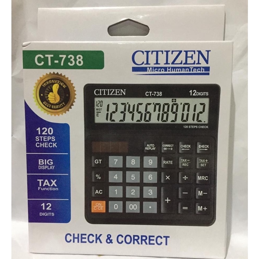

KODE I93V kalkulator calculator CITIZEN CT 738 distshop
