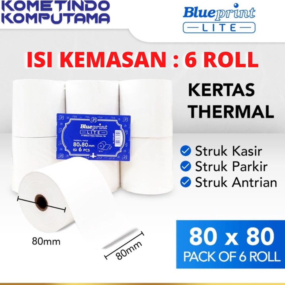 

KODE X2C 8x8P 1 Pak isi 6 Roll Kertas Thermal Kasir Struk LITEBLUEPRINT 8 x 8P 1 Pak isi 6 Roll 8x8 8x8 P 8x8mm Termal