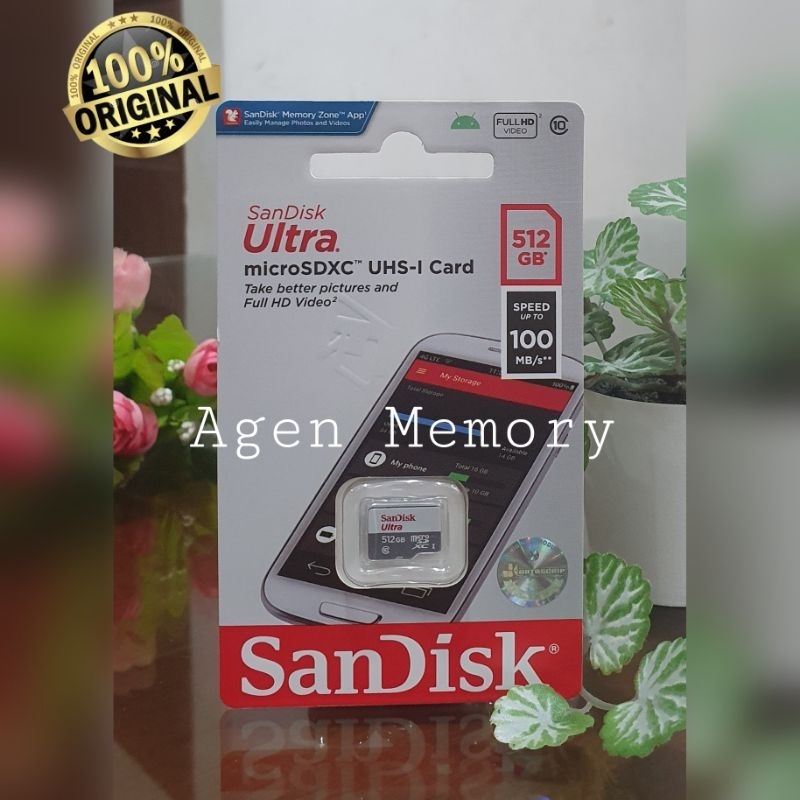 new Memori card Micro SD Sandisk 512gb 100mbp/s