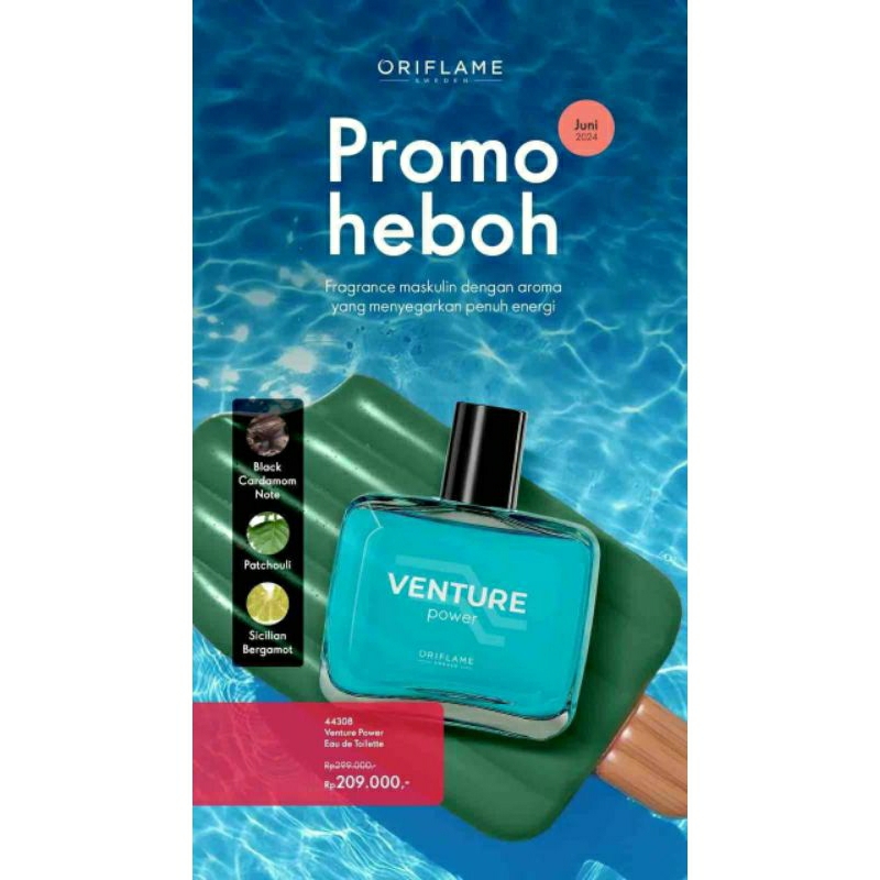 Parfum VENTURE POWER Oriflame EDT 100 ml Parfum Pria Citrus Watery