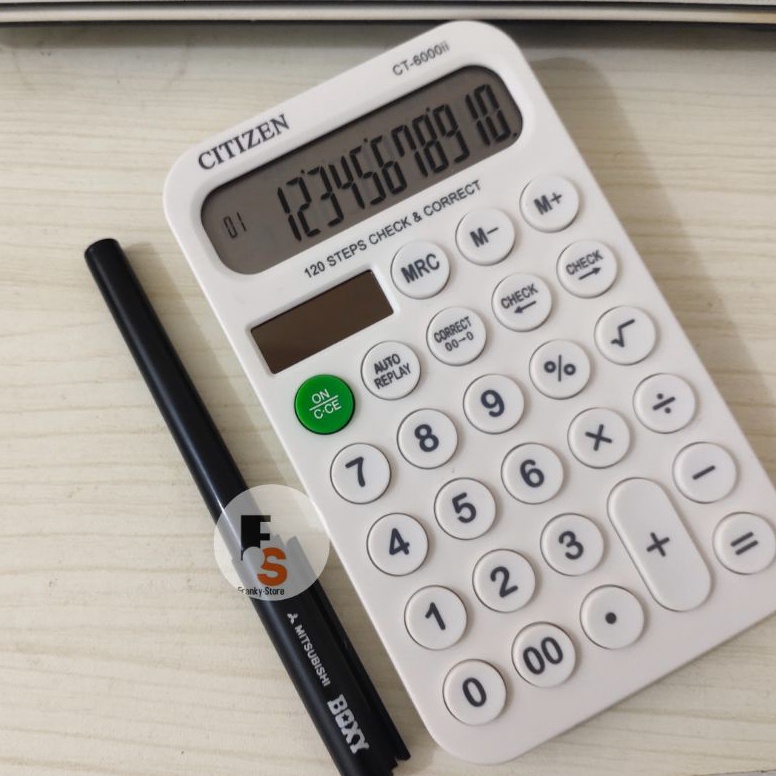 

KODE W97H Kalkulator Dagang Chek Ulang Citizen ct 6ii Warna Putih