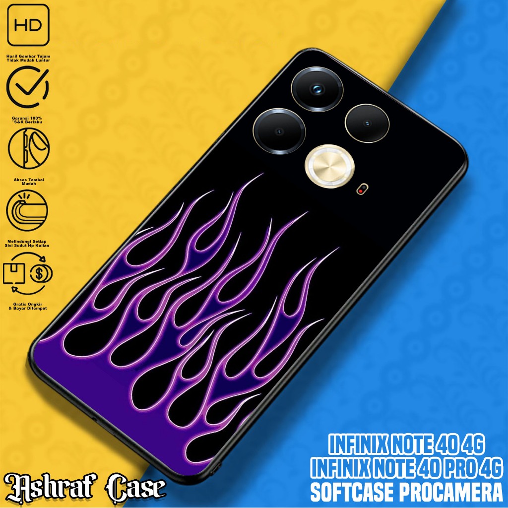 Case Infinix Note 40 - Casing Hp Infinix Note 40 Terbaru Motif FIRE - Silikon Hp Infinix Note 40 - S