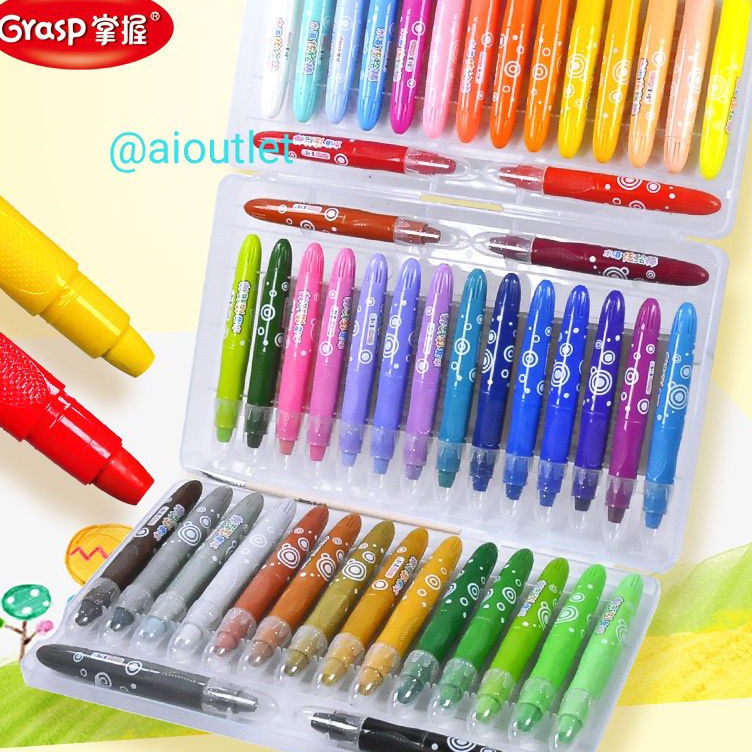 

KODE I54L Silky Crayon Grasp 12 23 36 48 Warna Besar Sedang Kecil Crayon Licin Watercolor