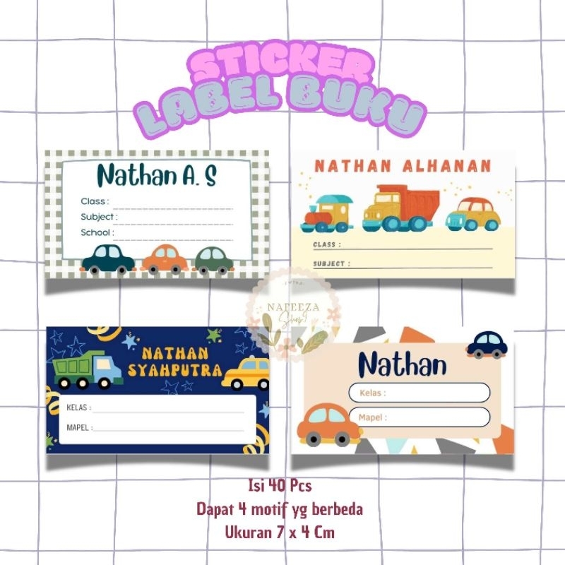 

Stiker Label Buku Murah || isi 40 Pcs || dapat 4 Motif yang berbeda