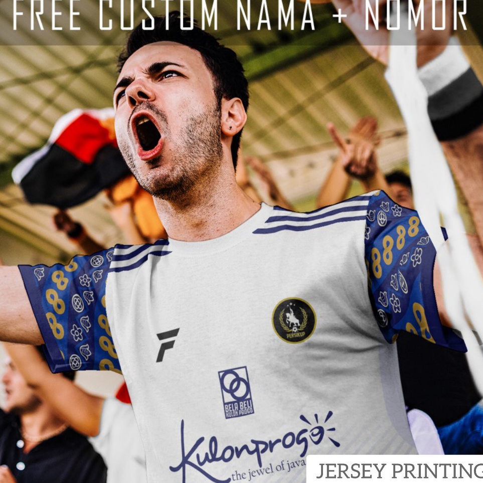KODE Q6U Kaos Bola Jersey Persikup Kulon Progo Klub Strip Garis Baju Custom Nama dan Nomor Punggung 