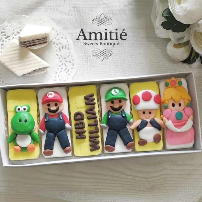 

Coklat Wafer Mario Bros - 1 Box isi 6 / Coklat Karakter / Birthday Gift / Hadiah Ulang Tahun