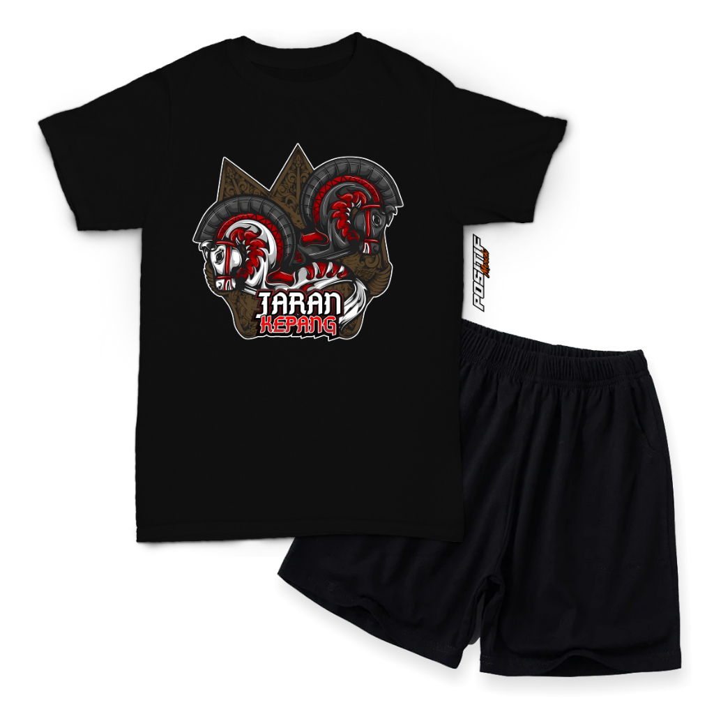 BAJU KAOS SETELAN ANAK JARAN KEPANG MBEROT BANTENGAN SENTEREWE JARANAN