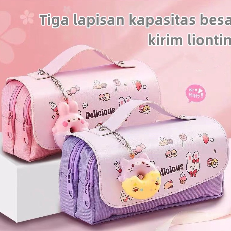 

KODE E49S 3D cute pouch 3D Oxford kain kapasitas besar kotak alat tulis siswatas pensil