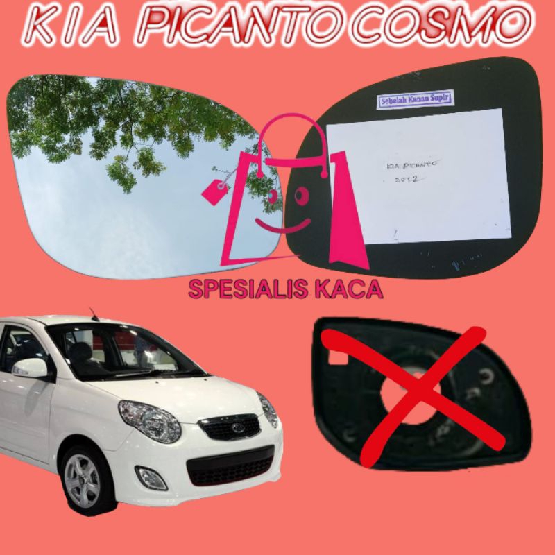 kia picanto kaca spion kia picanto cosmo  kaca saja tanpa frame