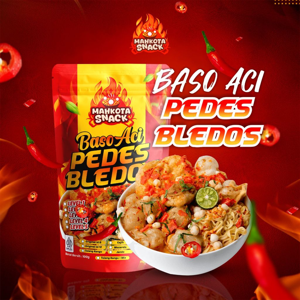 

Baso Aci MAHKOTA Snack PEDES BLEDOS | Bakso Aci | Boci Khas | Boci Pedes Bledos | Boci Hot [PROMO]