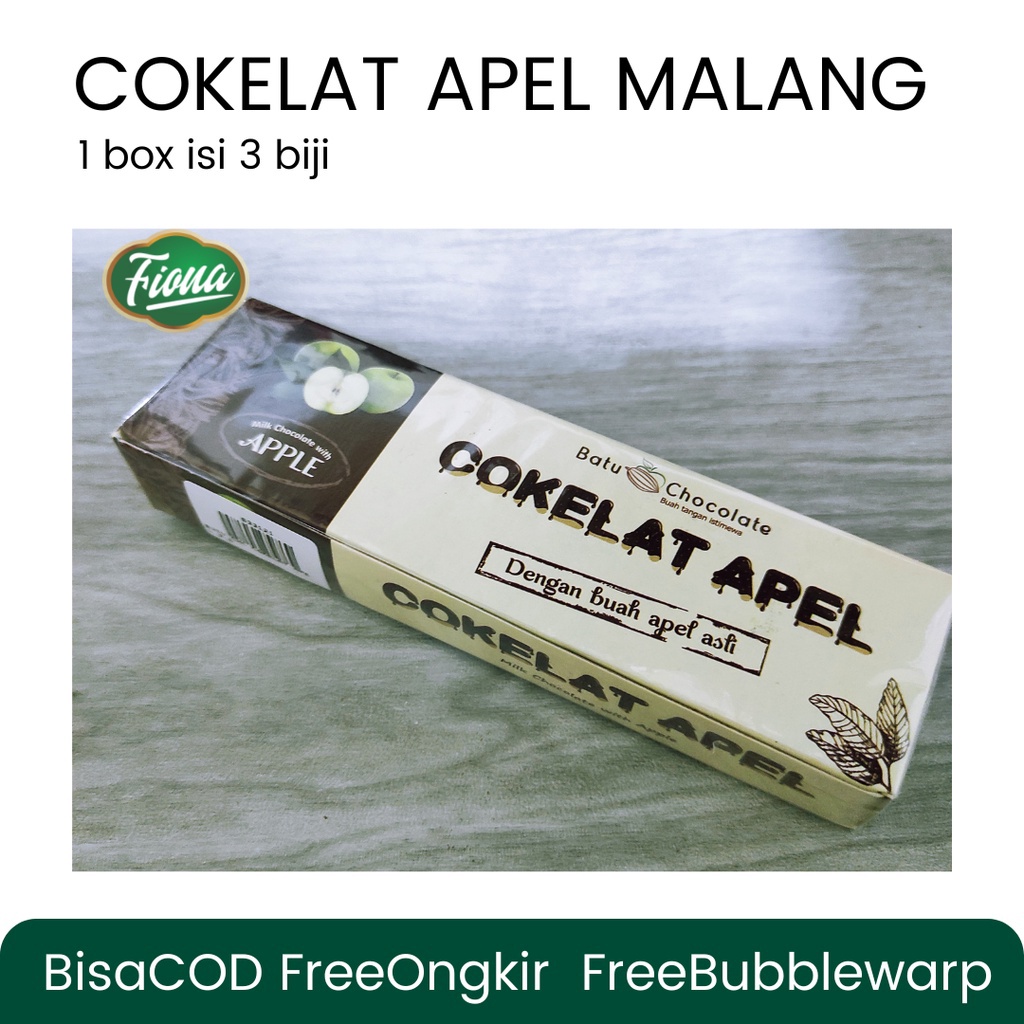 

LANGSUNG BELI GAN Fiona Cokelat Coklat Apel Oleh2 Khas Kota Batu Malang isi 3 biji