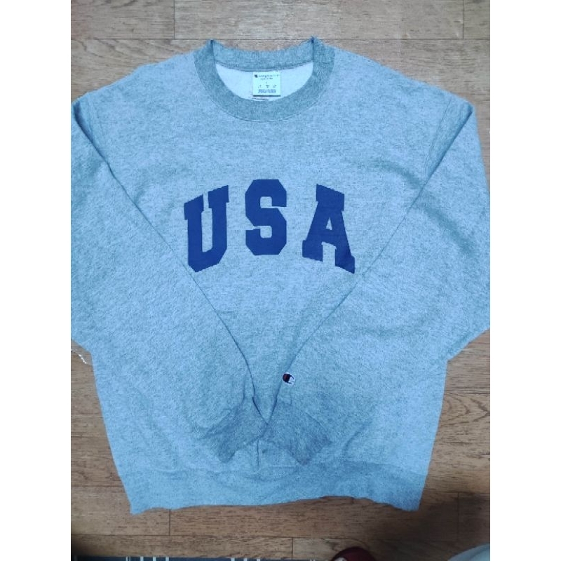 Crewneck Hoodie Champion USA abu size L jacket sweater pria