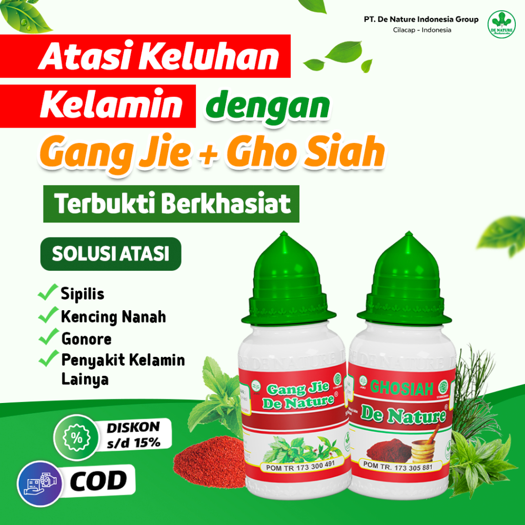 ANTIBIOTIK OBAT HERBAL KENCING NANAH/GONORE PALING AMPUH DARI DE NATURE KAPSUL GANG JIE DAN GHO SIAH