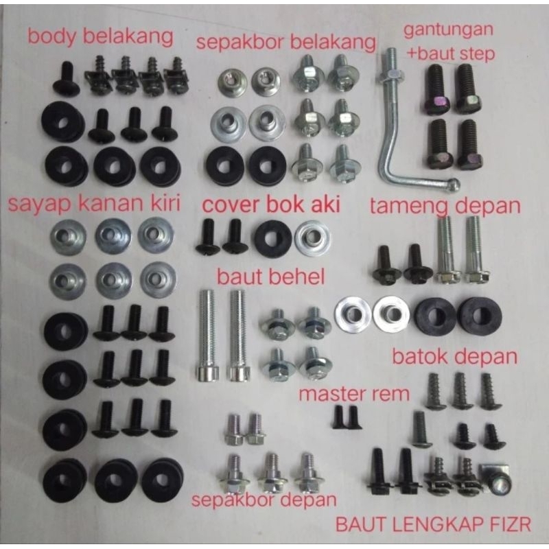 BAUT LENGKAP FULL SET BODY MOTOR FIZR