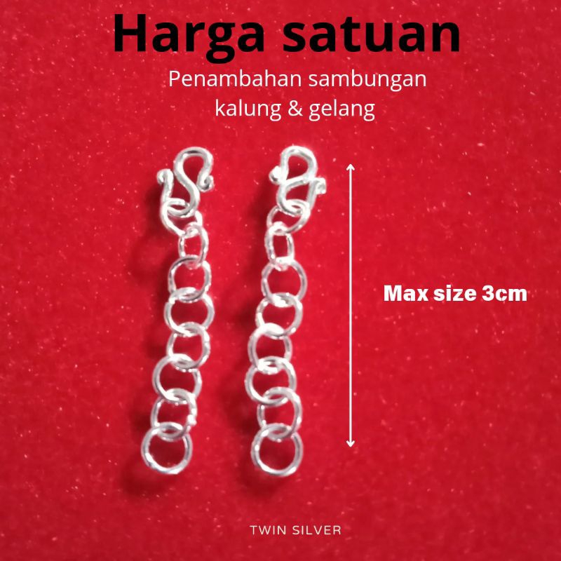 kaitan perak asli perak murni handmade, penambahan sambungan kalung & gelang,