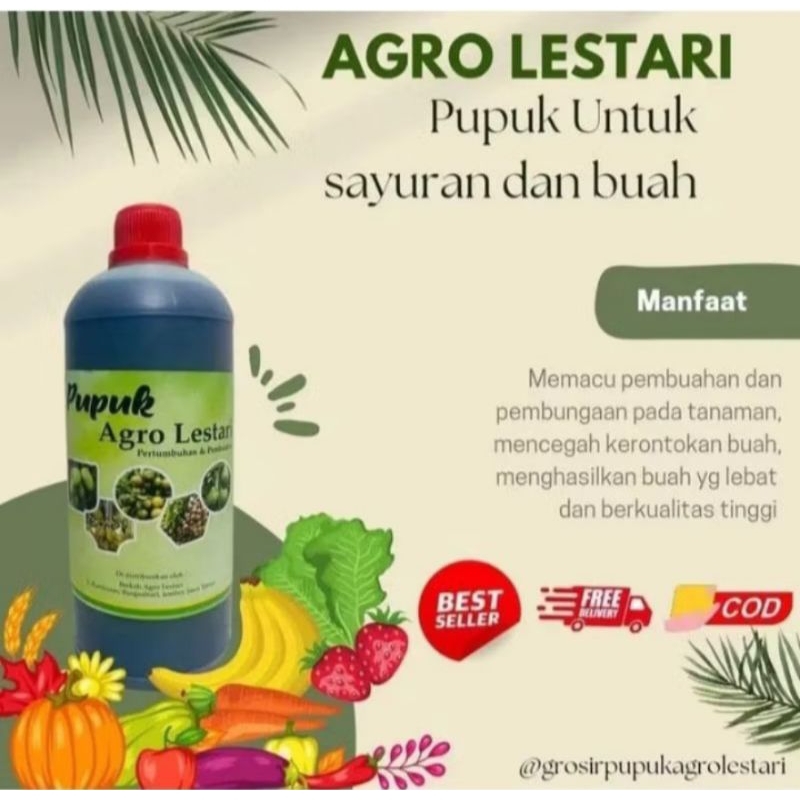 Pupuk organik cair Agro lestari penyubur dan pelebat buah-bunga agro lestari ukuran 1 liter bisa cod