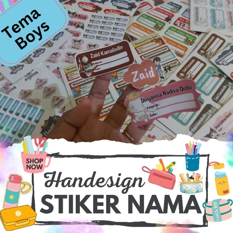 

Stiker Nama Custom Tema Boys (isi 70-80 stiker)