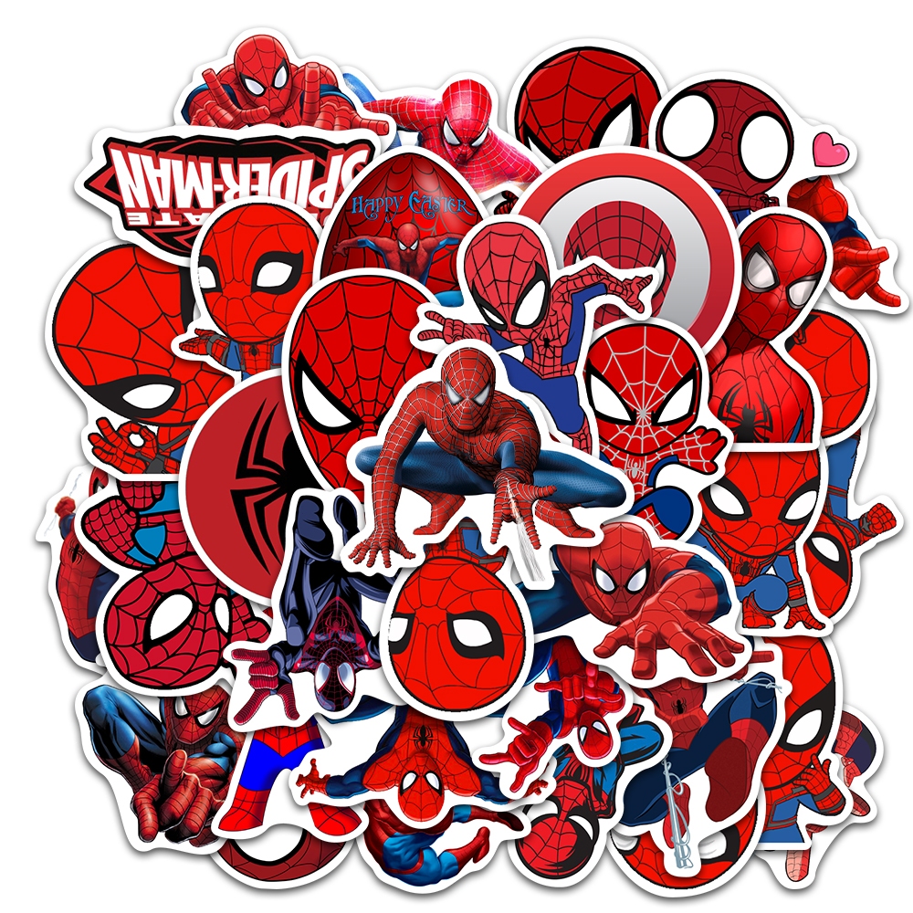 

[35PCS]Disney Stiker Pack Marvel Spider-Man Manusia laba-laba Stiker Decal Kartu Album Custom Vinyl Anti Air- Sticker Aesthetic Buku Journal Koper Casing HP Tablet Laptop Helm Motor Botol Minum