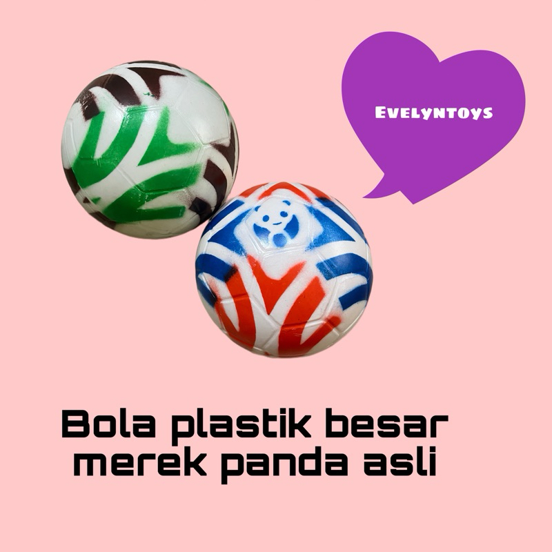bola sepak plastik besar merek panda SNI asli tebal ukuran 20 cm