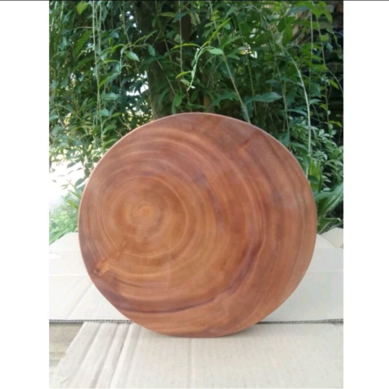 Talenan kayu besar diameter 40 cm tebal 8 cm talenan tebal  talenan  potong daging talenan kayu asem