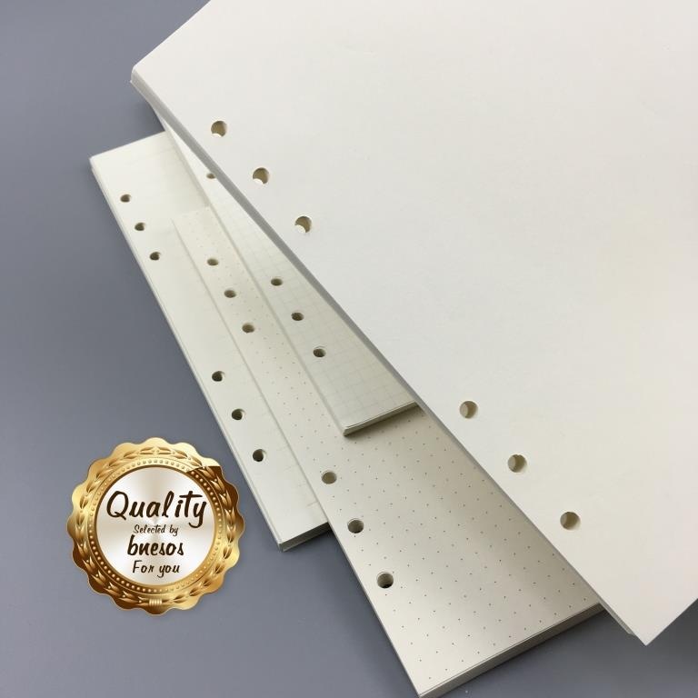 Kertas Loose Leaf 6 Lubang Ukuran A5 A6 Refill Kertas Binder 6 Rings Grid Blank Dotted Paper