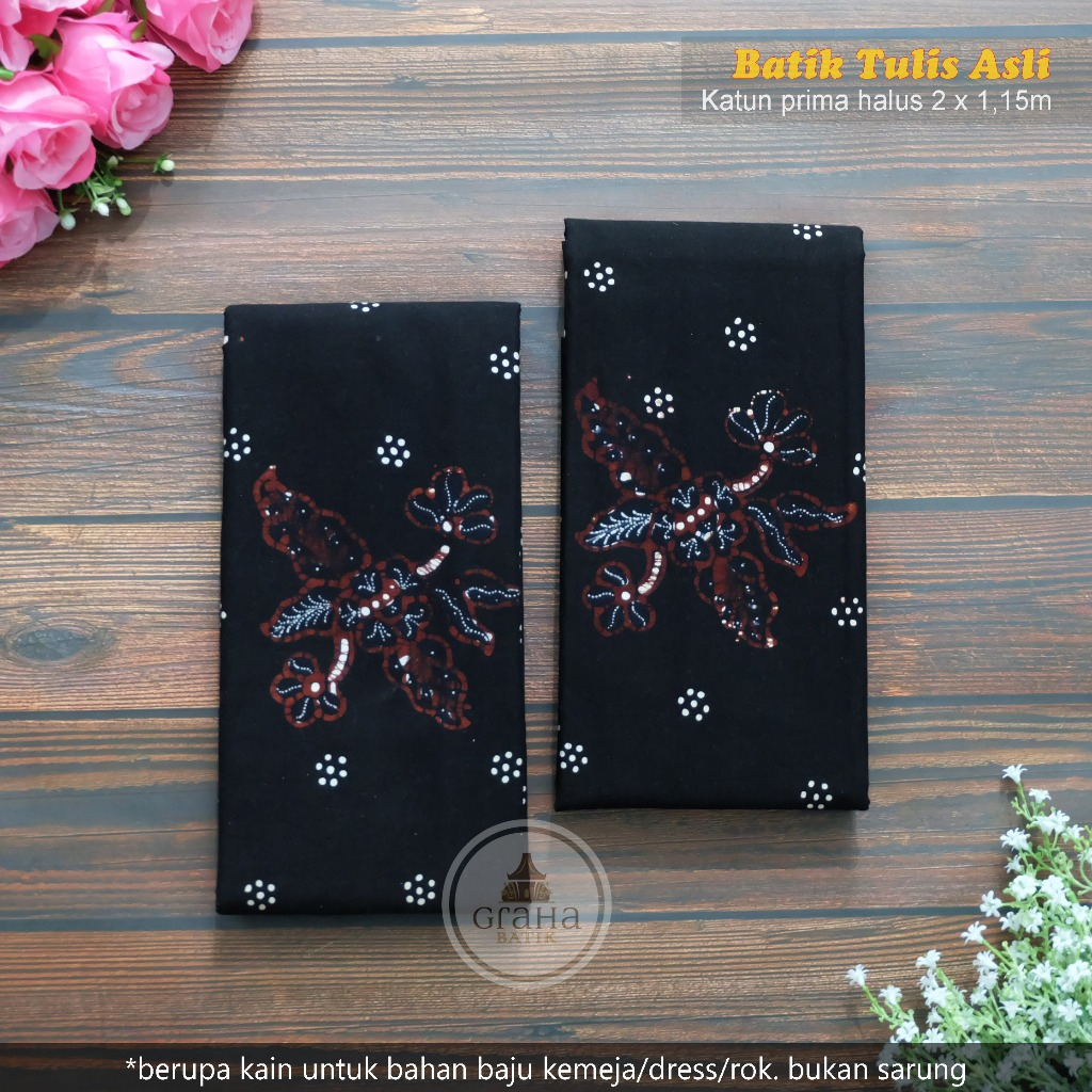 KAIN BATIK TULIS BAKARAN ASLI PATI BAHAN KATUN PREMIUM MAWAR KLASIK