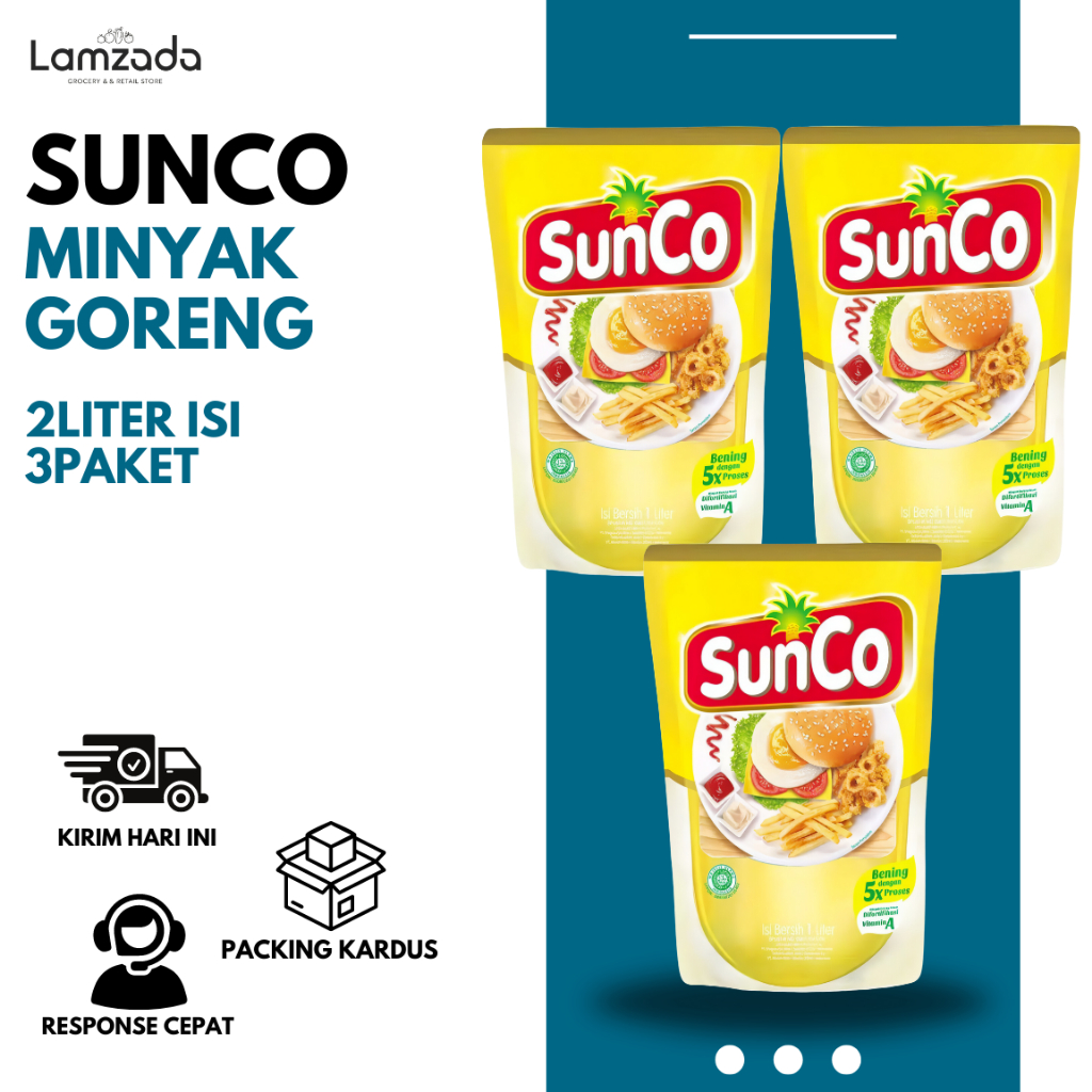 

Sunco Minyak Goreng Pouch Refill 2L Paket Isi 3pcs Sehat Paling Bening Minyak Baik